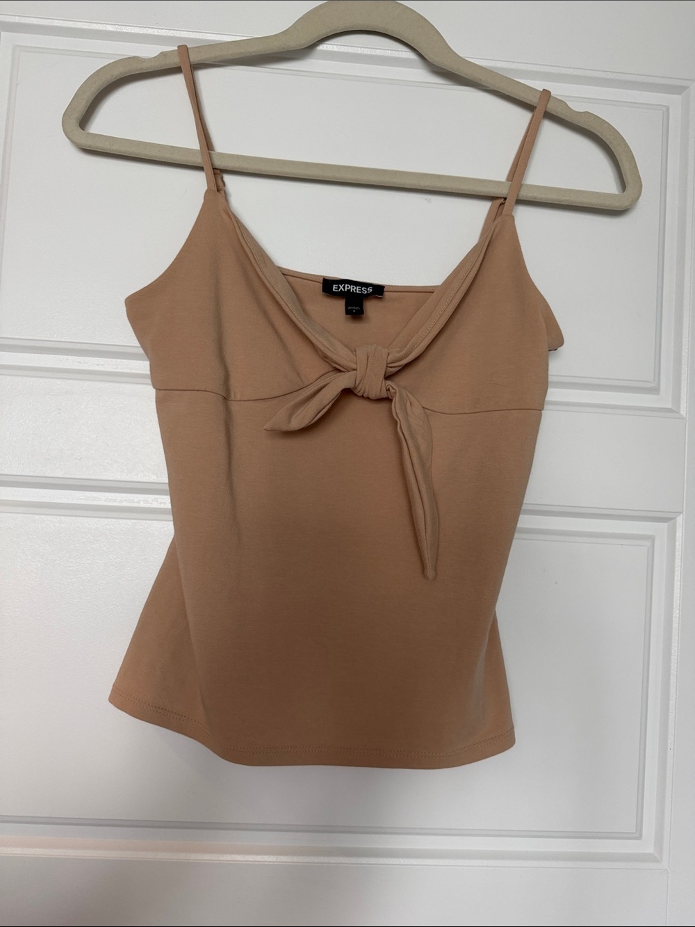Express Tan Tie-Front Spaghetti Strap Cami